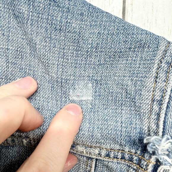 Hollister Vest Womens Medium Denim Blue Button Up Distressed 90s VTG Sleeveless - Picture 4 of 5